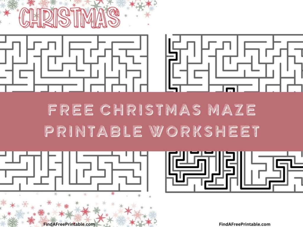 Free Maze Printable for Christmas