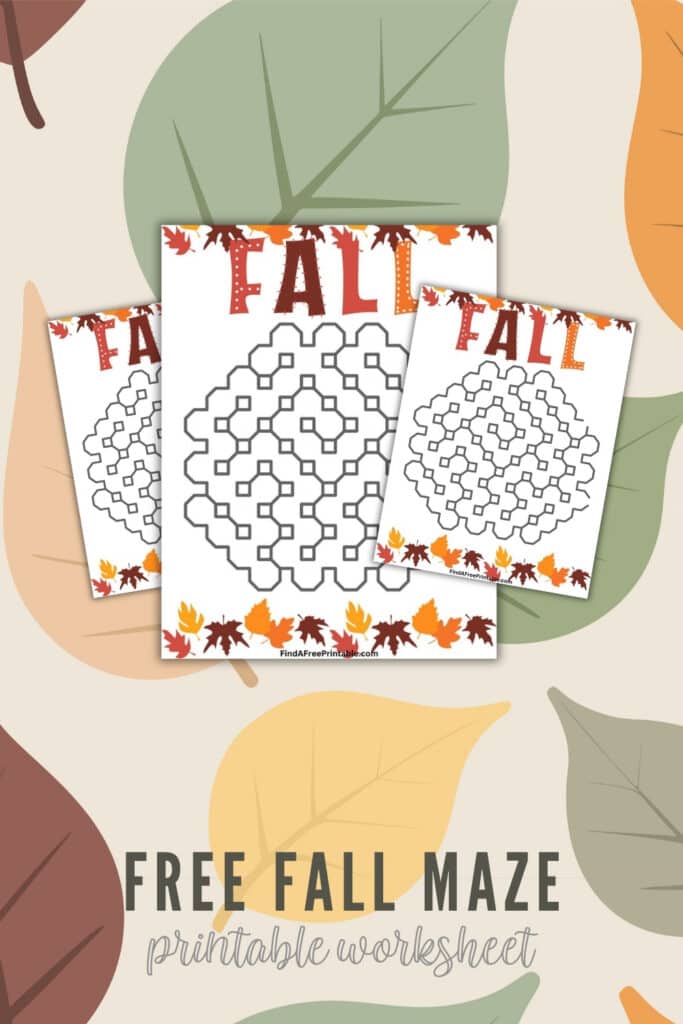 Free Fall Maze Printable Worksheet Pin