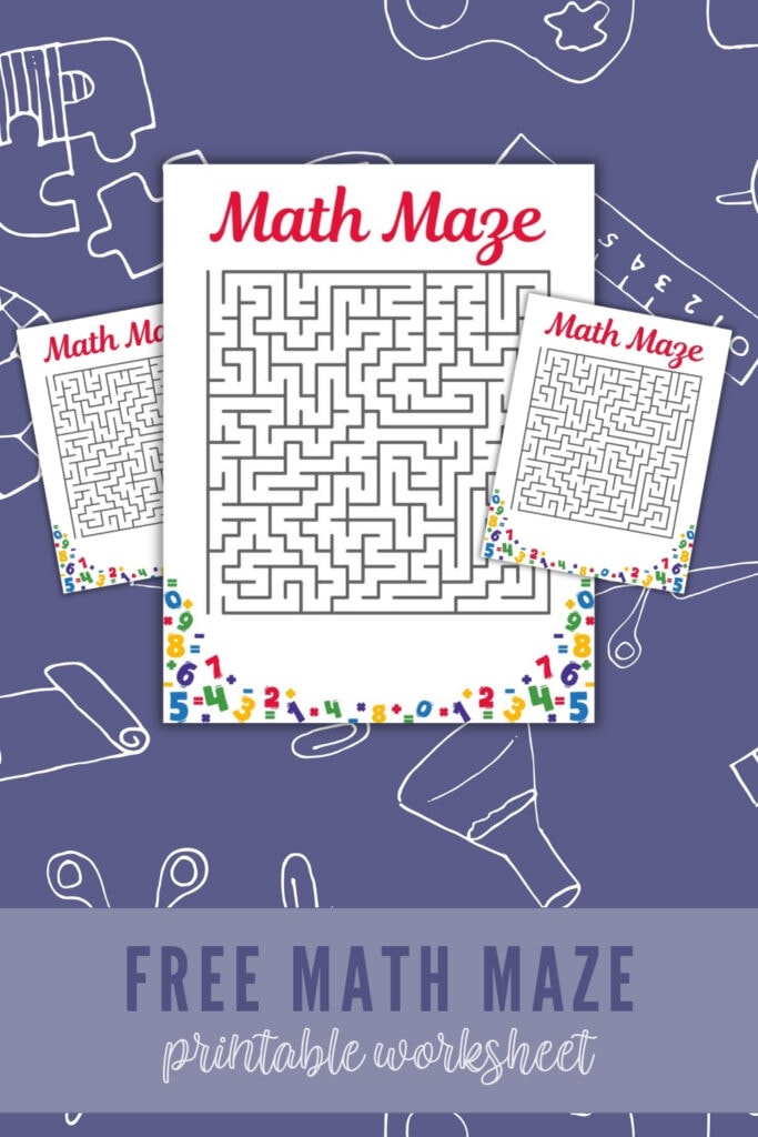 Free Math Maze Printable Worksheet Pin