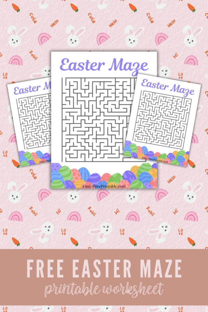 Free Easter Maze Printable Worksheet for Kids Pin