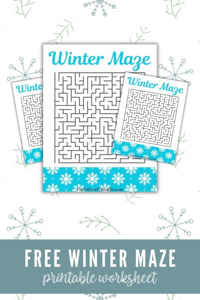 Free Winter Maze Printable Worksheet Pin