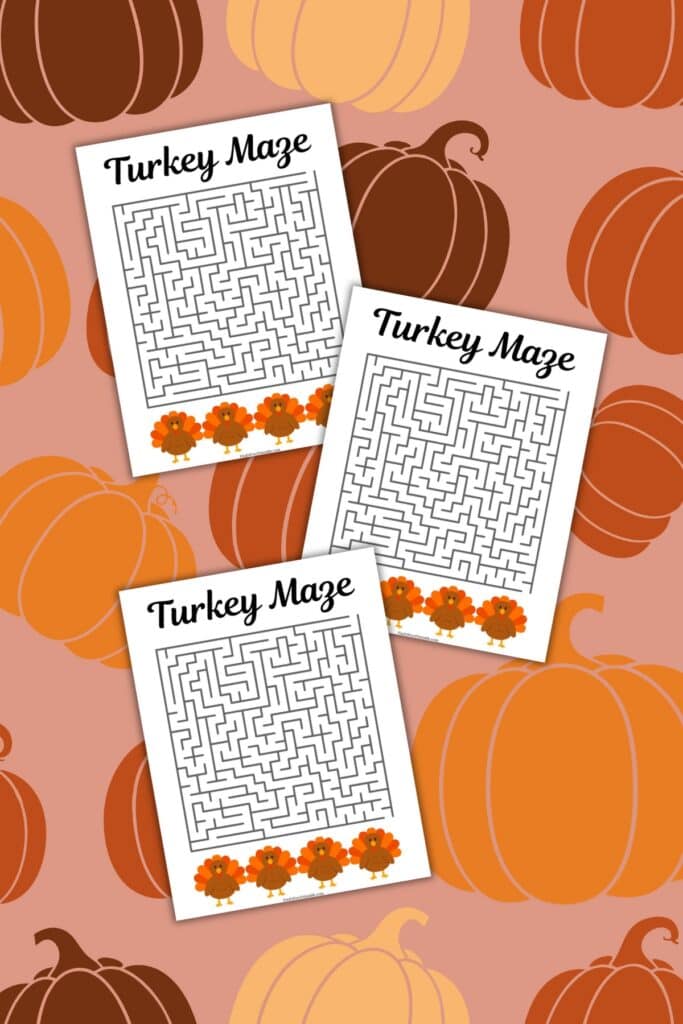 Printable Maze Thanksgiving Worksheet