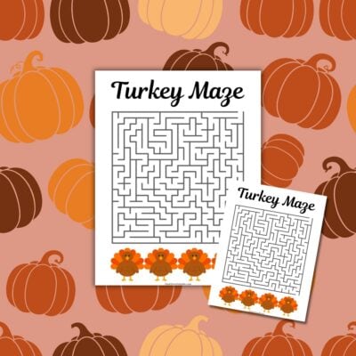 Turkey activity sheet for kids