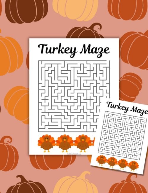 Turkey activity sheet for kids