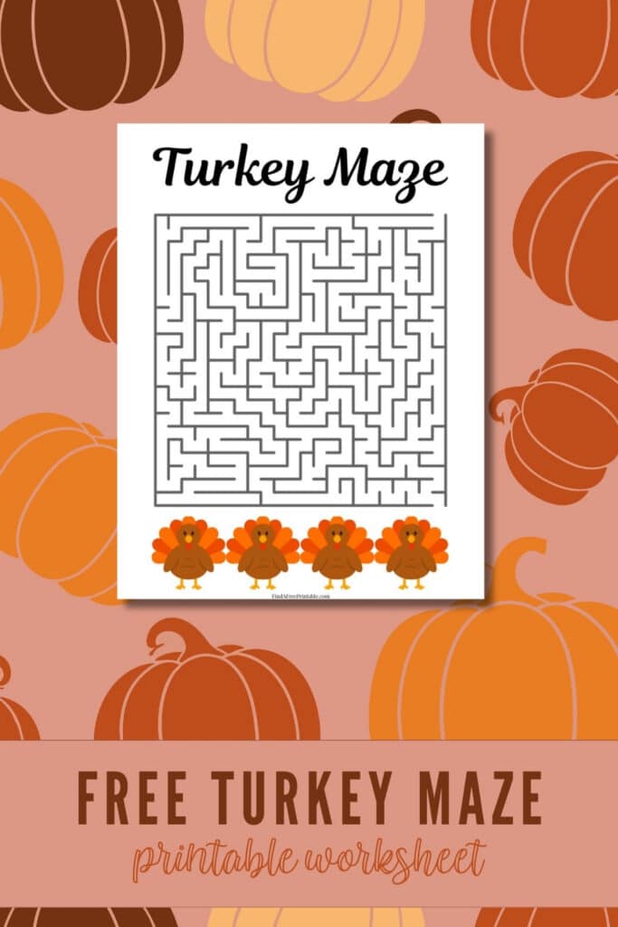 Free Turkey Maze Printable Worksheet Pin