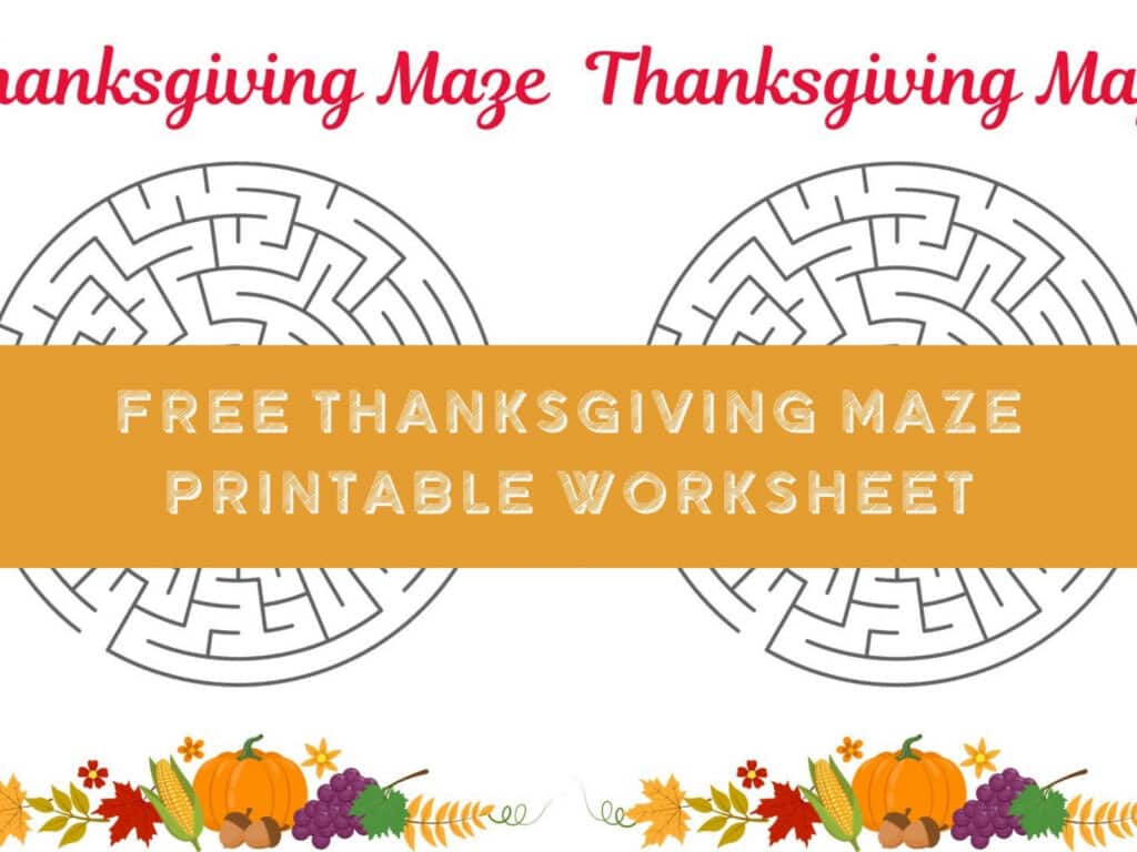 Thanksgiving Activity Sheet Printable for Kids