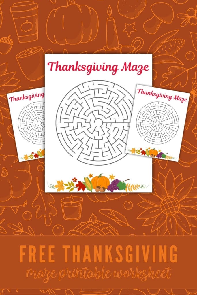 Free Thanksgiving Maze Printable Worksheet Pin